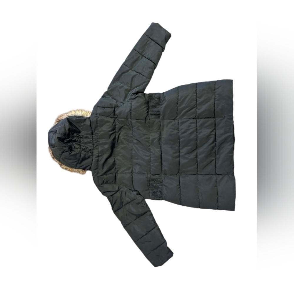 Alta Puffer Coat Black Faux Fur Hood Size 3X EUC Black Puffer - Picture 6 of 9